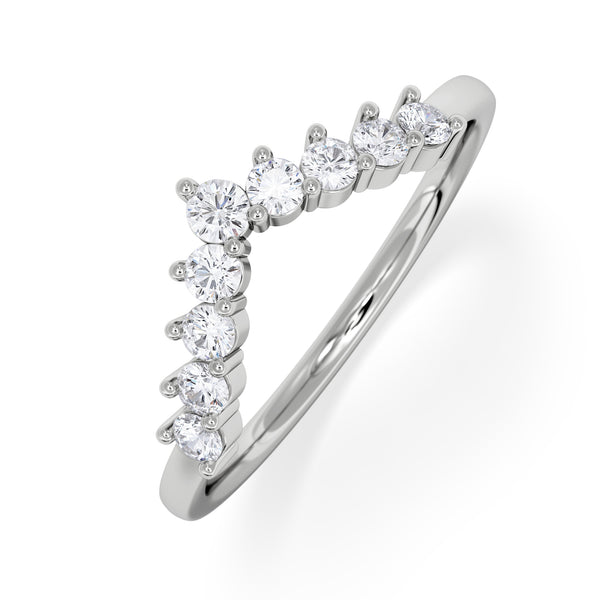 0.30ct Lab Diamond Wishbone Ring H/Si Quality in 9K White Gold